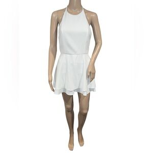 Alice + Olivia Sicily Halter Neck Romper Off White $285 Size 2